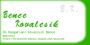 bence kovalcsik business card